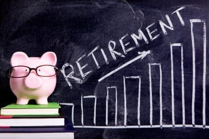 Piggy Bank with retirement savings message