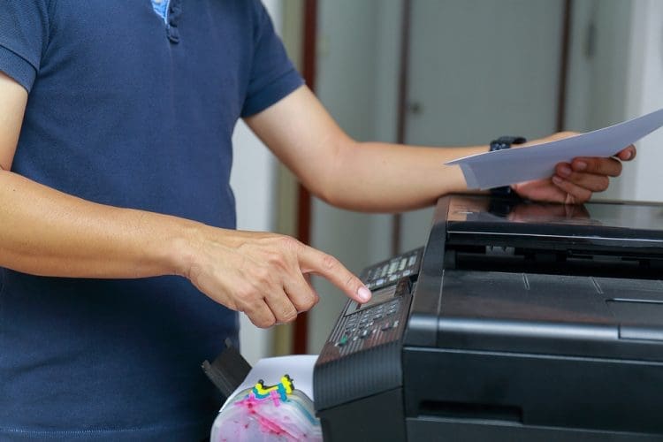 photocopier paper in office