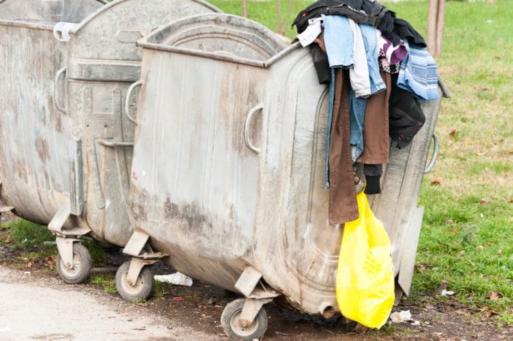 thrown away clothing
