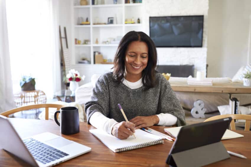 woman working from home