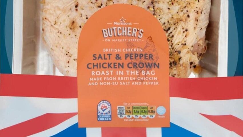 Morrisons has backed down after customers complained about its labelling of a chicken meat product as containing "non-EU salt and pepper".