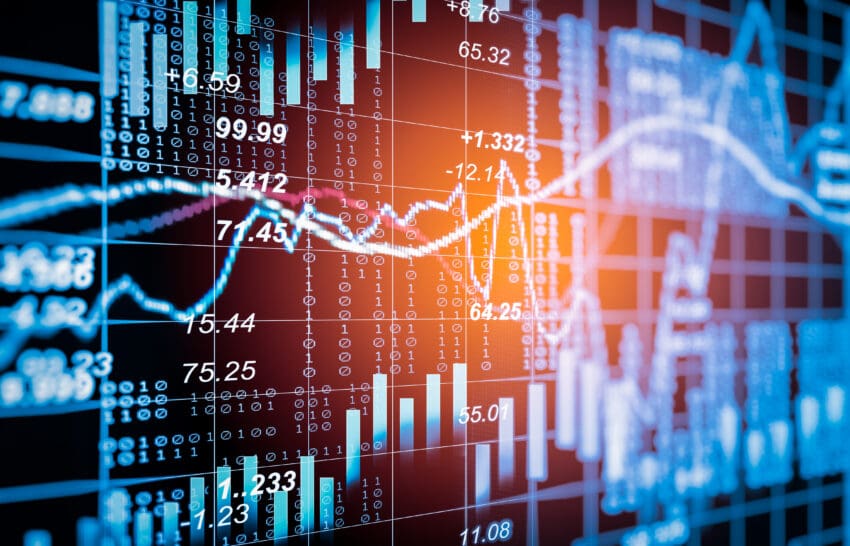 Stock,Market,Or,Forex,Trading,Graph,And,Candlestick,Chart,Suitable