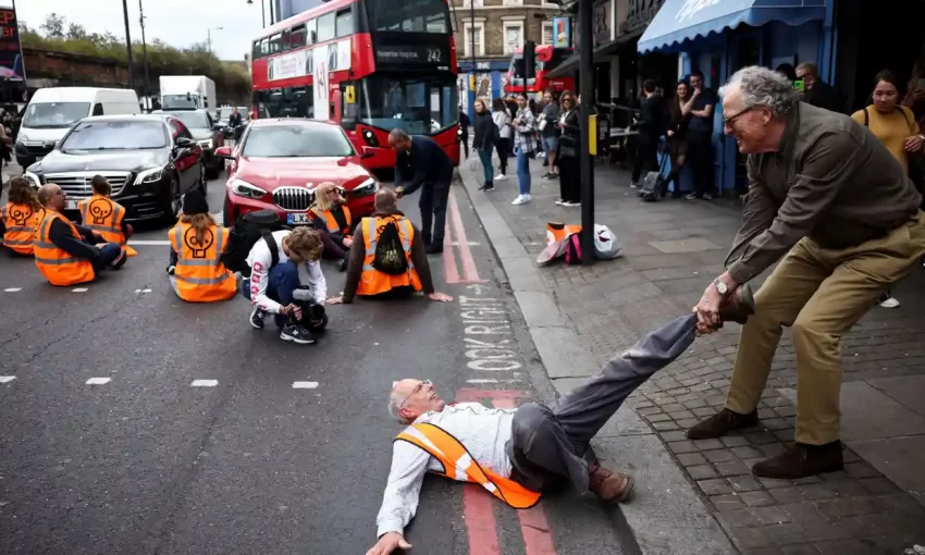 Ministers are pressing ahead with a dual crackdown on climate protests and strike action, a controversial move that followed a day of direct action in London including clashes with the public and milk poured on the floor of Harrods.